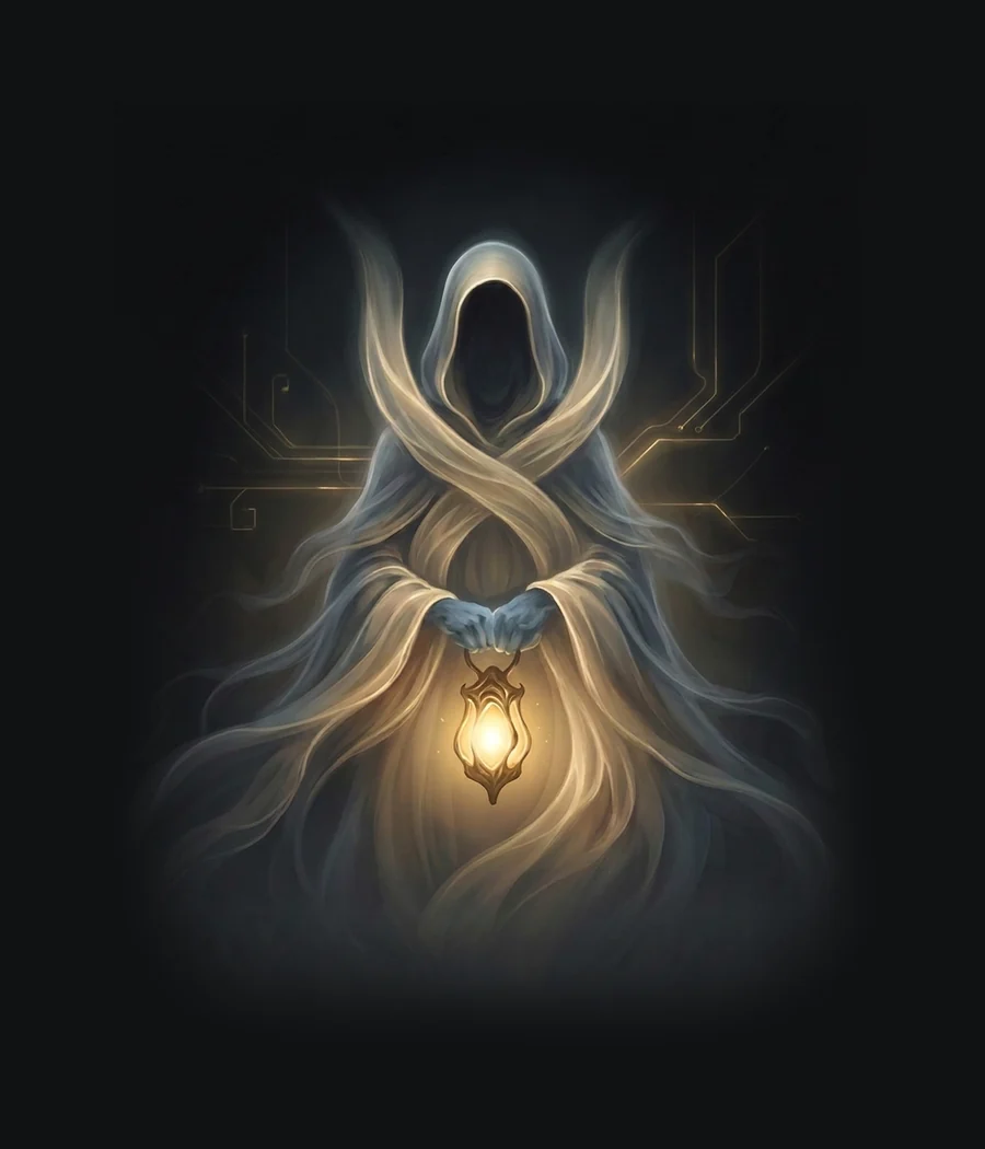 A spectral figure holding a glowing lantern — Spectral Systems